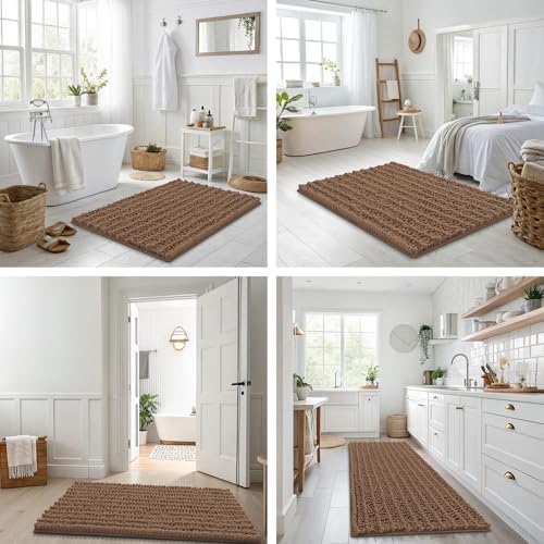 Smiry Bathroom Rugs 59X24, Extra Soft Rubber Backing Chenille Bath Mats - Image 7