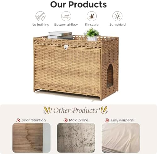Cat Litter Box Enclosure with Door, Hidden Cat Washroom Furniture - Image 6