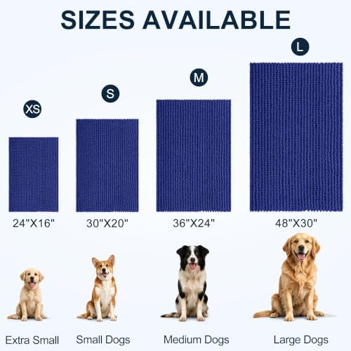 Smiry Dog Door Mat for Muddy Paws 36x24, Ultra Absorbent Chenille Doormat - Image 2