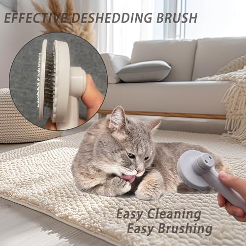 Cat Deshedding & Dematting Brush Kit, 6 Self-Cleaning Tools - Image 3