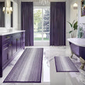 BSICPRO Bathroom Rugs Sets 2 Piece, Non Slip Striped Bath Mats, Mauve Wine by BSICPRO