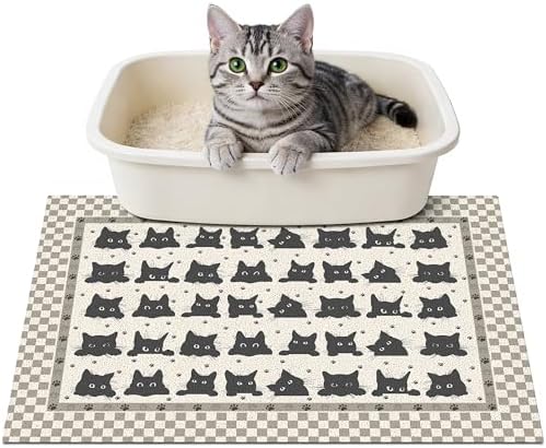 Cat Litter Mat 24"x15" for Litter Box, Non-Slip Washable Floor Mat by Unknown