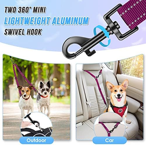 AUTOWT Double Dog Leash, No Tangle 360°Swivel Rotation Reflective Lead - Image 5