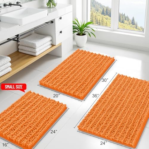 Smiry Bathroom Rugs 30X20, Extra Soft Rubber Backing Chenille Bath Mats - Image 2
