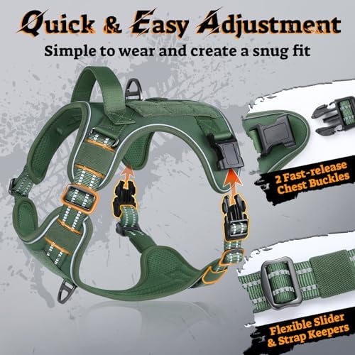 rabbitgoo Tactical Dog Harness for Small Dogs, No Pull Service Pet Vest - Image 4