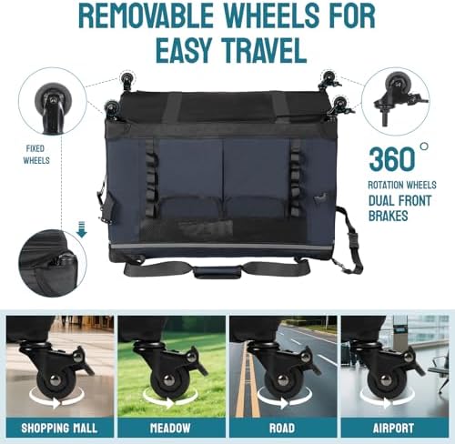 PEGIC 24-inch Rolling Extra Large Cat Carrier - Image 2