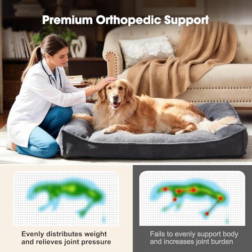 FURTIME XL Orthopedic Dog Bed Large Sized Dog, Extra Washable Dog Couch 42" - Image 6