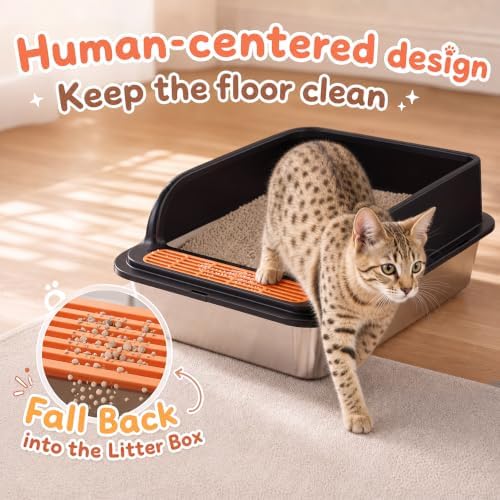 Jotesnew Large Stainless Steel Cat Litter Box - Image 3