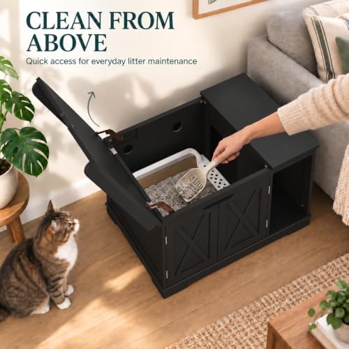 PUPETPO Cat Litter Box Furniture, Hidden Litter Box - Image 2