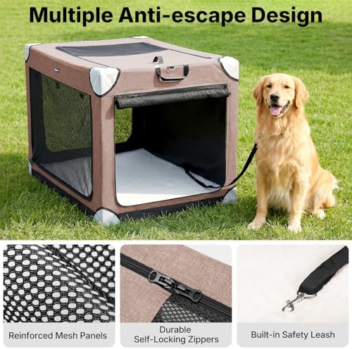 Veehoo 48" Collapsible Dog Travel Crates Portable Dog Kennel - Image 3