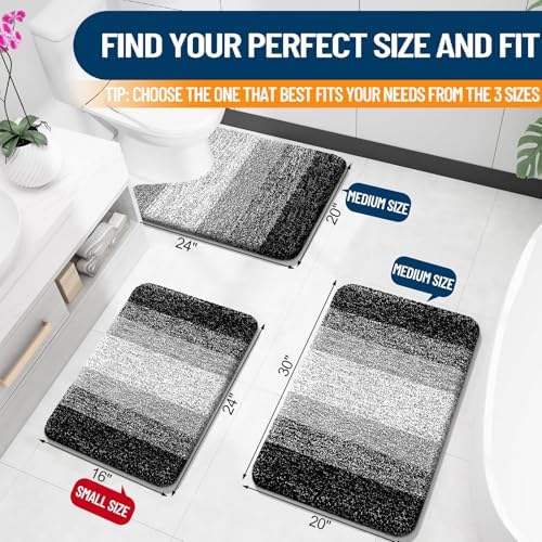 OLANLY Bathroom Runner Rug 40x20, Extra Soft Absorbent Microfiber Bath Rugs - Image 2