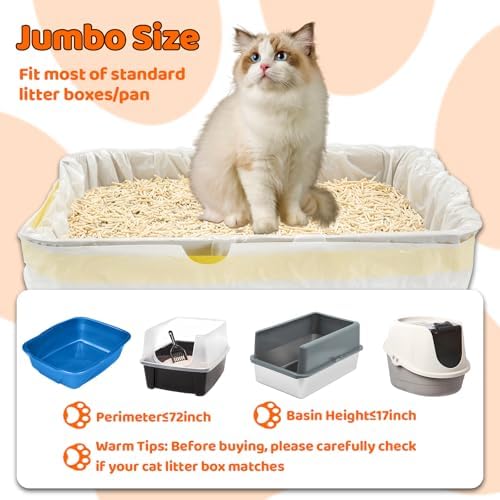 50 Count Litter Box Liners Jumbo 36" x 18" Tear Resistant Cat Litter Bags - Image 3