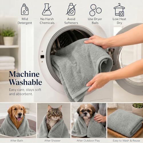 DAN RIVER Dog Towels for Drying Dogs & Cats 100% Cotton, 20x40'' - Image 4