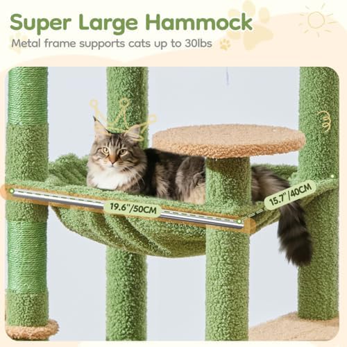 Taoqimiao Cat Tree for Large Cats, 72In Tall Cat Tower, Giant Platform - Image 5