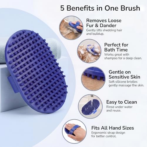 Pets&Goods Rubber Grooming Brush - Image 2