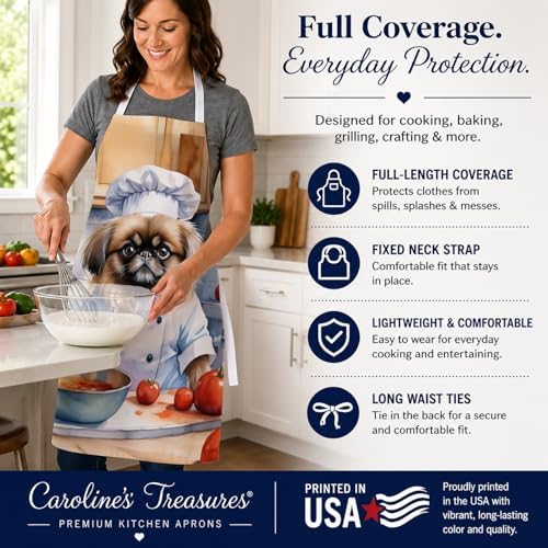 Caroline's Treasures Pekingese The Chef Apron Cooking Kitchen Server Baking - Image 4
