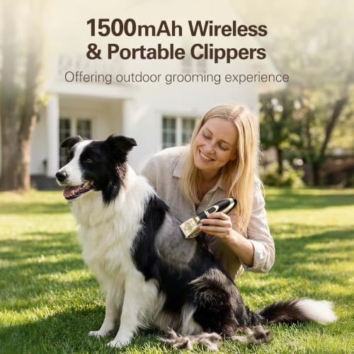 Highdas Dog Clippers for Grooming Low Noise, Cordless Electric Dog Grooming Kit - Image 3