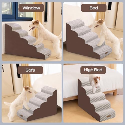 Miorun Dog Stairs for High Beds, 24.5" Foam Pet Ramp Step for Small Dogs - Image 4
