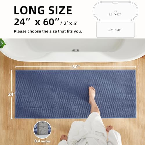 TYUU Bathroom Runner Rug, Long Bath Mat Washable Thin Quick Dry Low Pile - Image 2