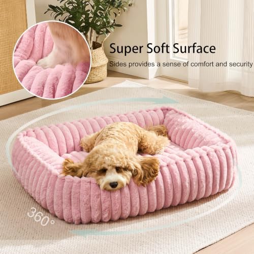 Medium Dog Bed Calming Cat Bed for Indoor Cats 24’’x20’’ Pink - Image 4