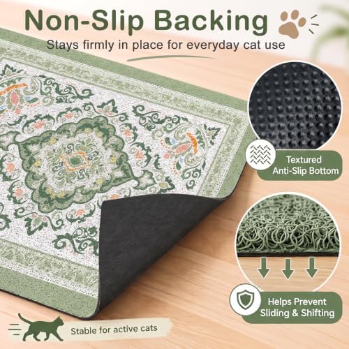 Unicorn Catcher 24"x15" Cat Litter Mat Non-Slip Washable Litter Box Mat - Image 3