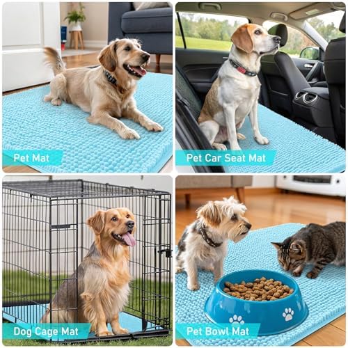 OLANLY Dog Door Mat for Muddy Paws 30x17, Super Absorbent Chenille Mud Mat - Image 7