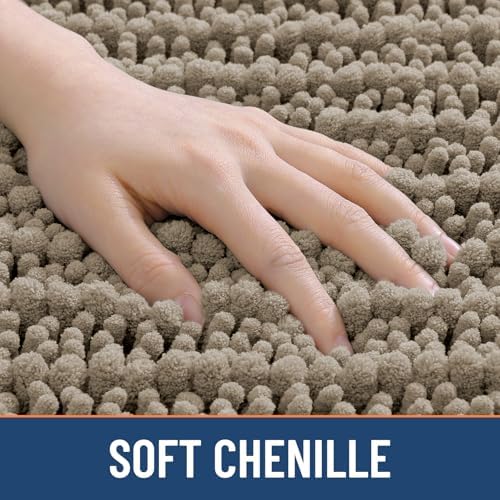 Smiry Bathroom Rugs 47X24, Extra Soft Rubber Backing Chenille Bath Mats - Image 4