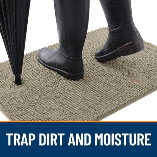 OLANLY Dog Door Mat for Muddy Paws 47x24, Super Absorbent Chenille Mud Mat - Image 2
