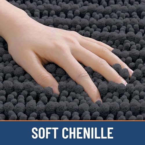 Smiry Bathroom Rugs 48X32, Extra Soft Rubber Backing Chenille Bath Mats - Image 4