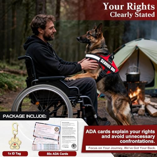 Opstin Service Dog Vest, ID Tag + 50 ADA Information Cards, Service Dog Harness - Image 2