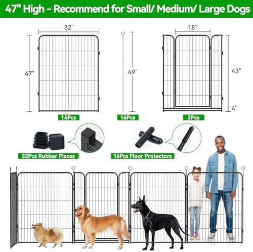 Kfvigoho Dog Playpen Outdoor Extra Wide 16 Panels Heavy Duty Dog Fence 47" - Image 3