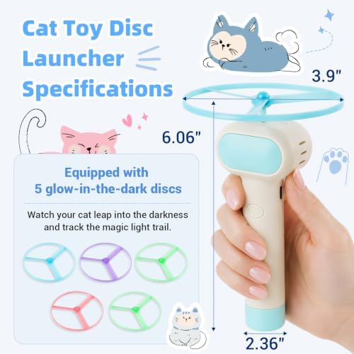 Cat Fetch Toy with Flying Disc Launcher, Rechargeable & Large-capacity - Image 6