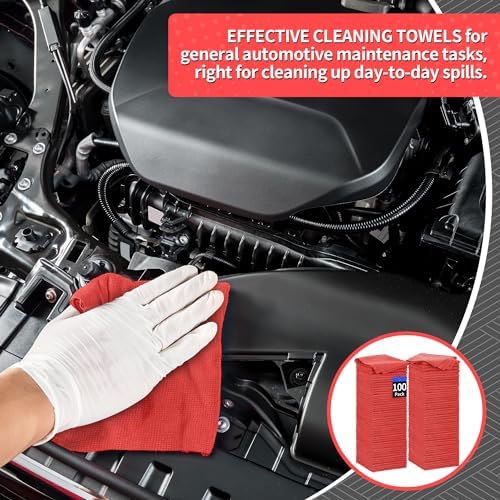 Shop Towels Rags, 100 Pack Microfiber Cleaning Cloth Bulk Absorbent Detailing - Image 4
