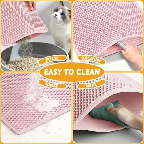 Pieviev Litter Box Mat, Double-Layer Urineproof Design - Image 6
