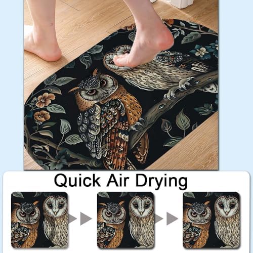 Two Owls Super Absorbent Quick-Drying Bathroom Mat Rug, Rubber Non-Slip Bottoms - Image 5