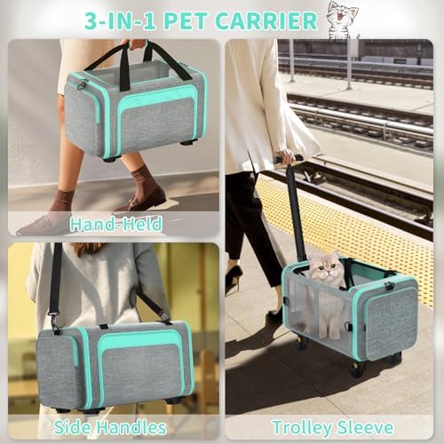 Airline Pet Carrier with Wheels - Image 5