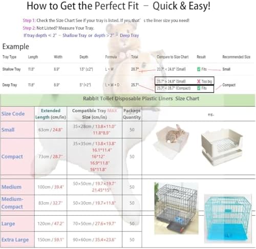 50 Pcs Disposable Rabbit Cage Liner Quick Cleanup Litter Box Liners Bags - Image 6