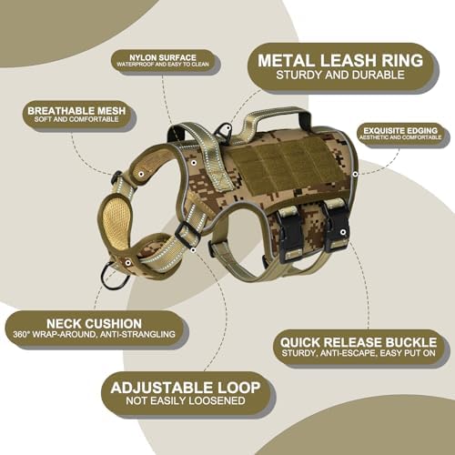 Dog Harness for Large Dogs, No Pull Tactical Vest - Image 5