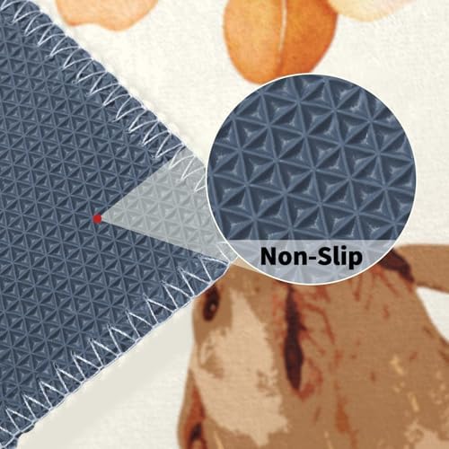 Giwawa Fall Dogs Bath Rug Autumn Leaves Bathtub Mat Non Slip Absorbent Holiday - Image 4