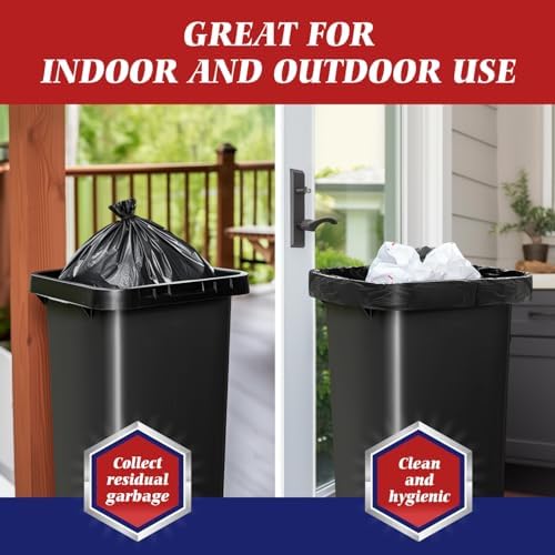 Teivio Large Black Trash Bags 64-65 Gallon 32 Count 60+ Gal Garbage Bags - Image 7