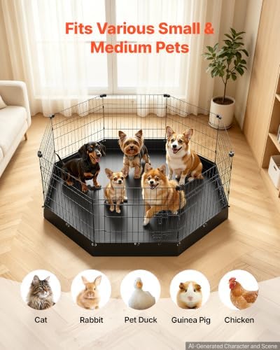 VEVOR Dog Playpen, 24 Inch 8-Panel Metal Puppy Pen - Image 5