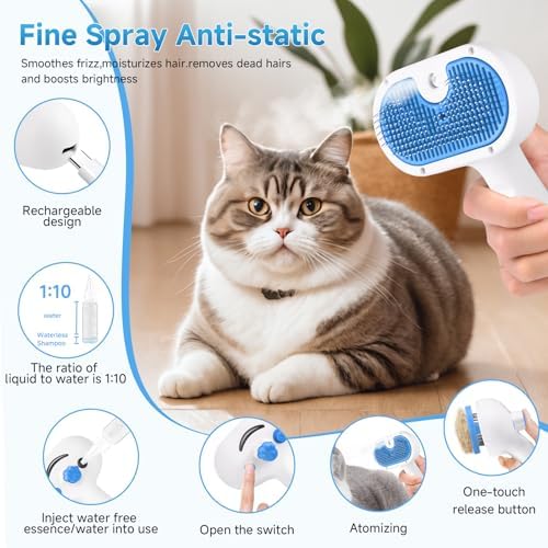 Pet Steam Brush for Dog, cat brushes for indoor cats - Image 3