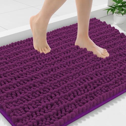Smiry Bathroom Rugs 36X24, Extra Soft Rubber Backing Chenille Bath Mats by Smiry