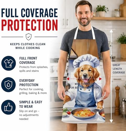 Caroline's Treasures Golden Retriever The Chef Apron Cooking Kitchen Server - Image 3
