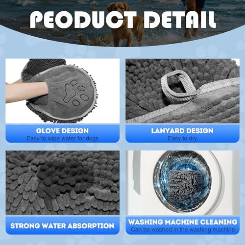 Doggy Dryer, Quick Dry Dog Towel, Microfiber Super Absorbent Dog Bath Towels - Image 3