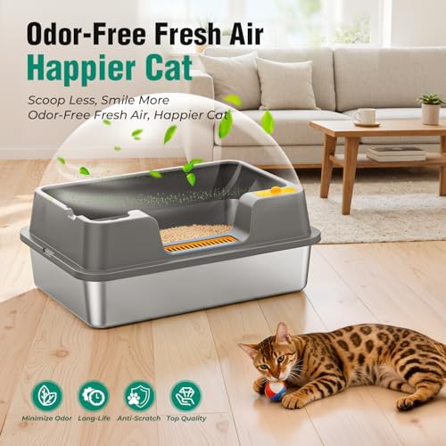OROLEY 2PACK Stainless Steel Litter Box - Image 4