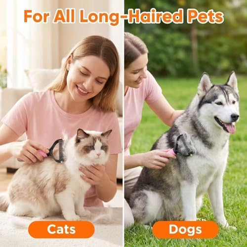 Pet Grooming Dematting Comb for Dogs & Cats, Double-Sided Undercoat Rake Brush - Image 6