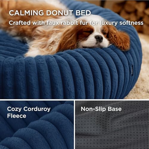 Bedsure ComfyFleece® Donut Dog Bed Medium Size Dog - Image 3