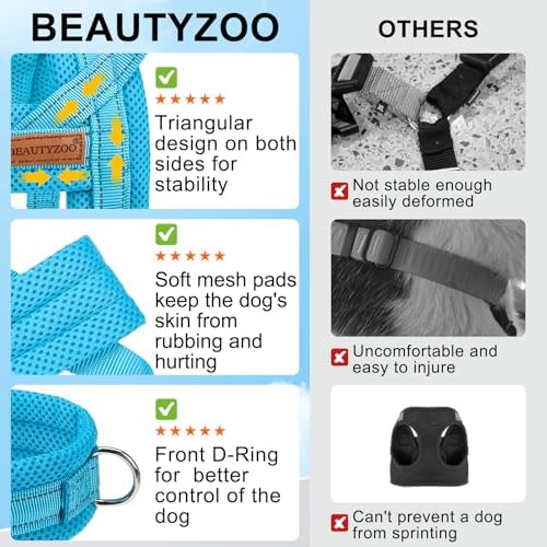 BEAUTYZOO Dog Harness Medium Sized and Leash Set, No Pull Step in Pet Vest - Image 5