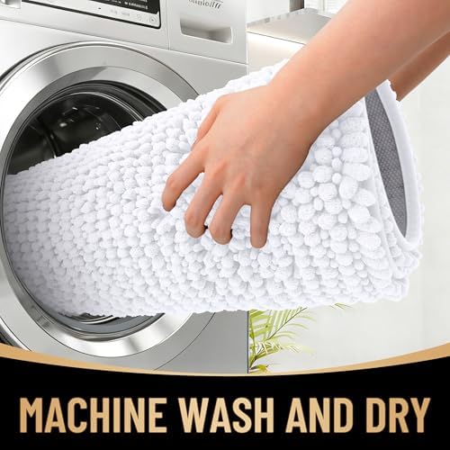 OLANLY Thick Chenille Large Bathroom Rugs 40x32, Absorbent Bath Mat - Image 4
